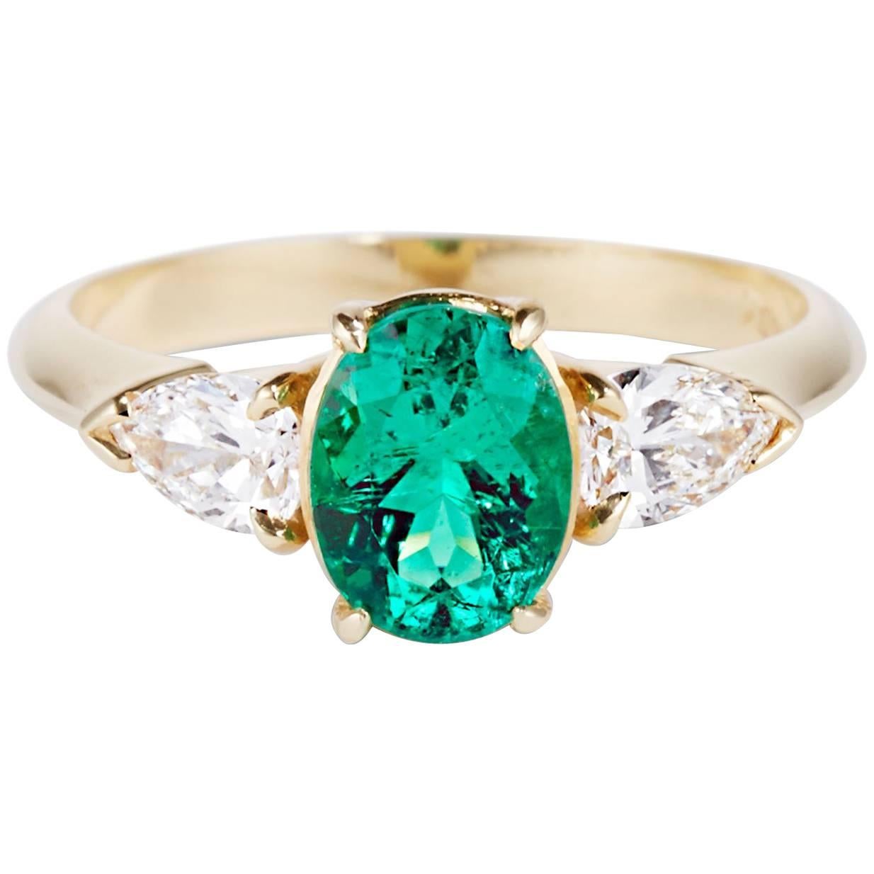 Cushla Whiting 1.1 Carat Certified Muzo Emerald 'Verde' Ring with Diamonds For Sale