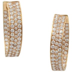 BOON Signature Diamond Twisted Hoops in Rose Gold