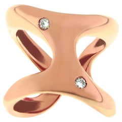 Gavello Rose Gold Diamond Double Band Ring