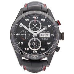 TAG Heuer Stainless Steel Black DLC Coated Carrera Automatic Wristwatch, 2016