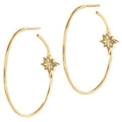 Ellie Air 1.25 Stella Hoop Gold 0.08 Carat Diamond Earrings