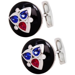 Ella Gafter Ruby Sapphire Cufflinks 