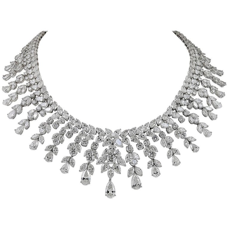 Modern Platinum Diamond Necklace For Sale at 1stDibs | modern diamond  necklace designs, platinum necklace designs, platinum diamond chains
