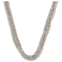Jona Sterling Silver Woven Long Chain Necklace