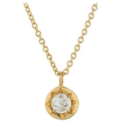 Ellie Air Sunburst 0.31 Carat Rose Cut Diamond Gold Necklace