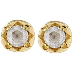 Ellie Air Sunburst 0.13 Carat Rose Cut Diamond Gold Stud Earrings