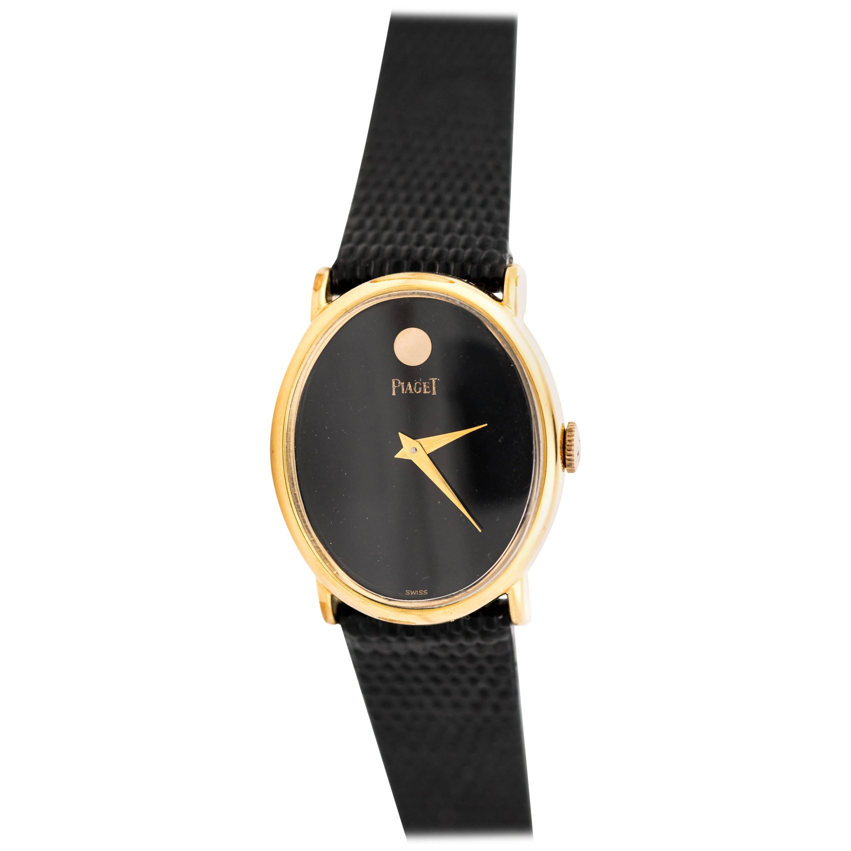 1980s Piaget 18K Gold Plate Ladies Wristwatch
