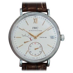 IWC Stainless Steel Portofino Hand Wound Eight Days Power Reserve Wristwatch