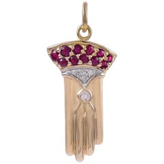 Gemset Gold Glove Charm