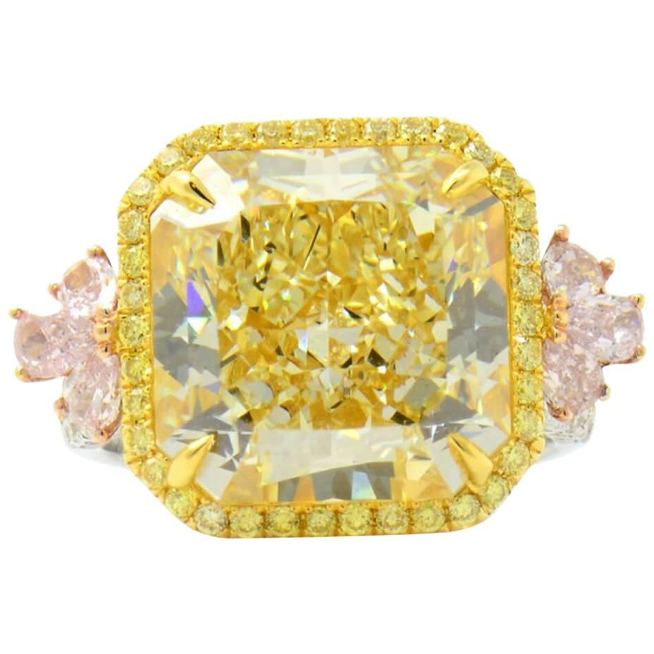  Fancy Yellow and Pink Diamond Ring GIA Certified