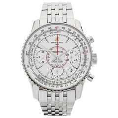 Used Breitling Stainless Steel Montbrillant Chronograph Automatic Wristwatch  