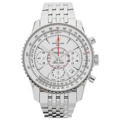 Breitling Stainless Steel Montbrillant Chronograph Automatic Wristwatch
