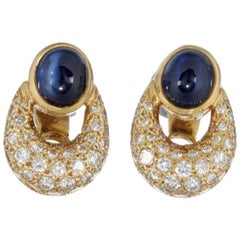 Antique Cartier Sapphire and Diamond Earrings