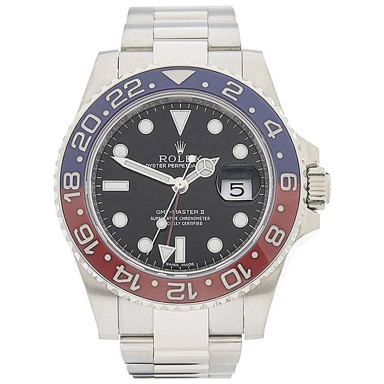 Rolex White Gold GMT Master II Pepsi Automatic wristwatch Ref W4193