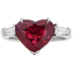 Heart Ruby Ring GRS Certified