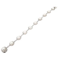 Pearls and Diamond White Gold Bracelet