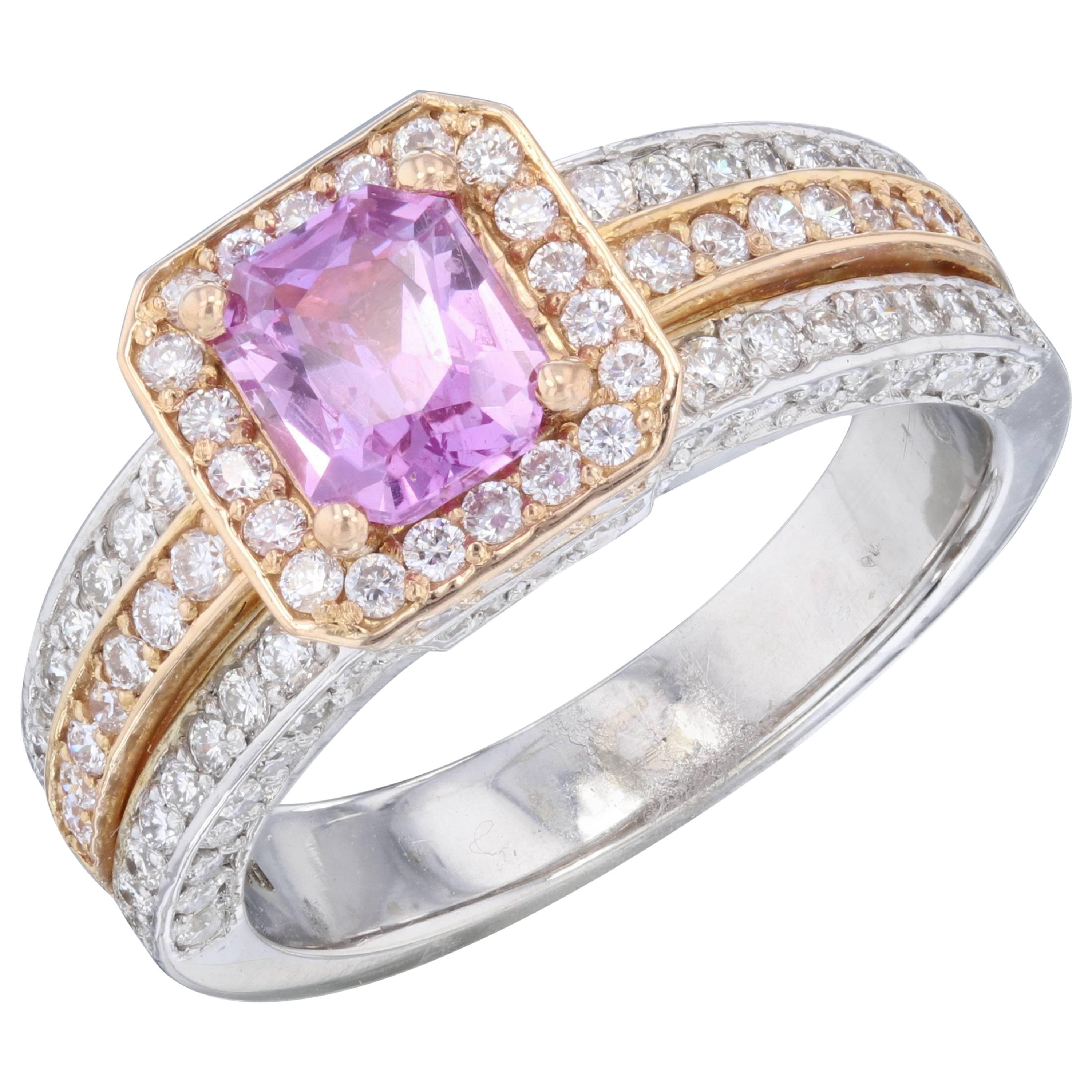 2.04 Carat Pink Sapphire Diamond Engagement Ring