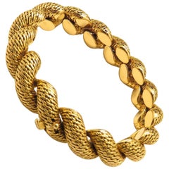1960s Hermes by Georges Lenfant Torsade Yellow Gold Bracelet