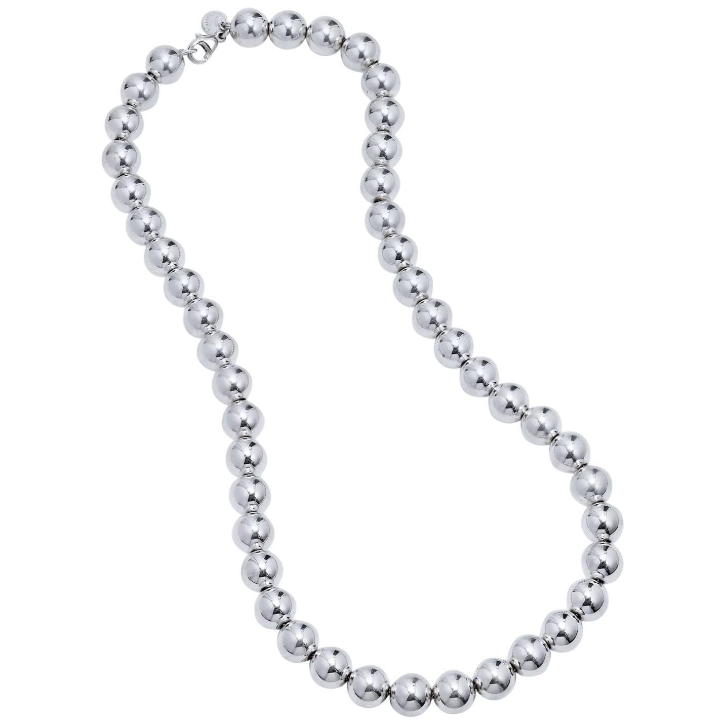 Tiffany Silver Bead Necklace - 13 For 