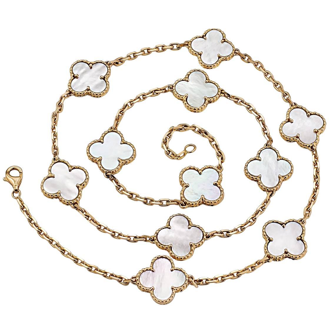 Van Cleef & Arpels Alhambra Gold and Mother-of-Pearl Necklace