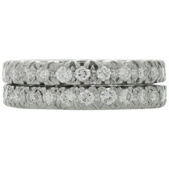 Diamond Platinum Guard Band Rings Pair