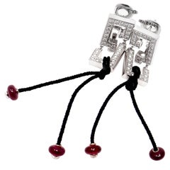 Cartier Le Baiser Du Dragon Diamond Ruby White Gold Hanging Drop Earrings 5