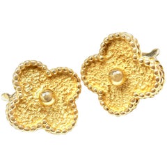 Van Cleef & Arpels Vintage Alhambra Yellow Gold Earrings