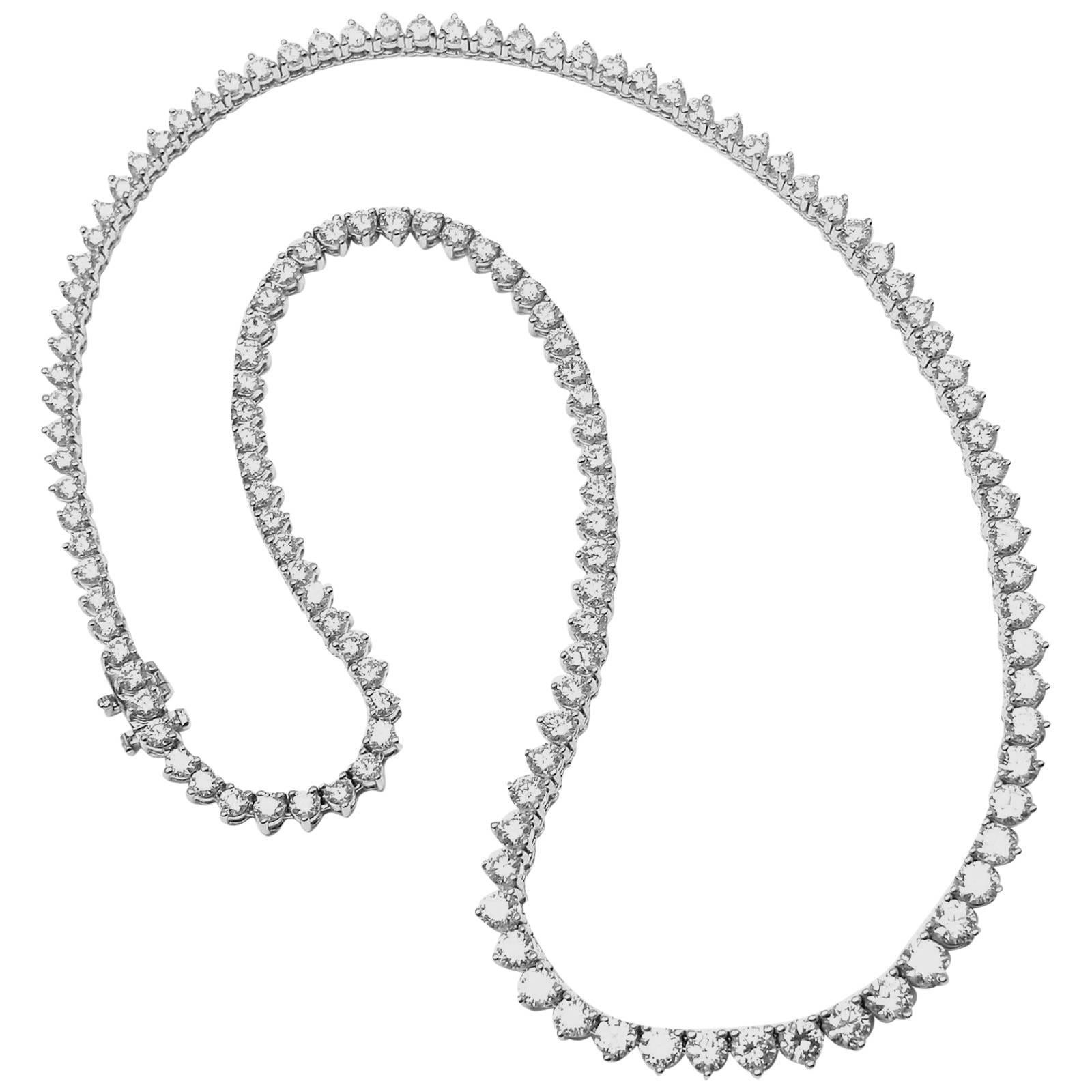 Cartier 13.1 Carat Diamonds Tennis Line Platinum Necklace