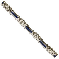 Articulated Bracelet Blue Sapphires Diamonds 