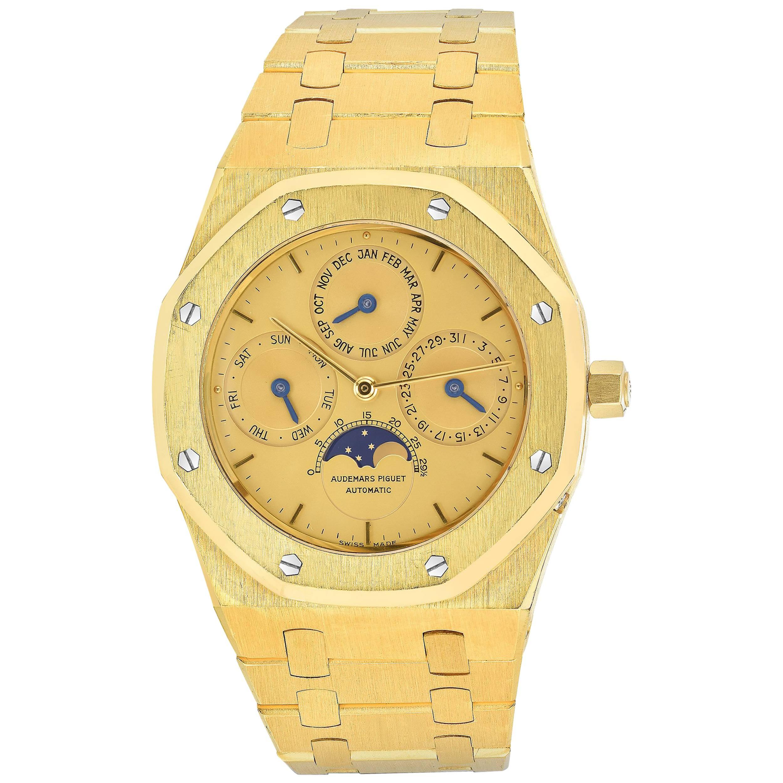 Audemars Piguet Yellow Gold Royal Oak Quantieme Perpetual Calendar Wristwatch