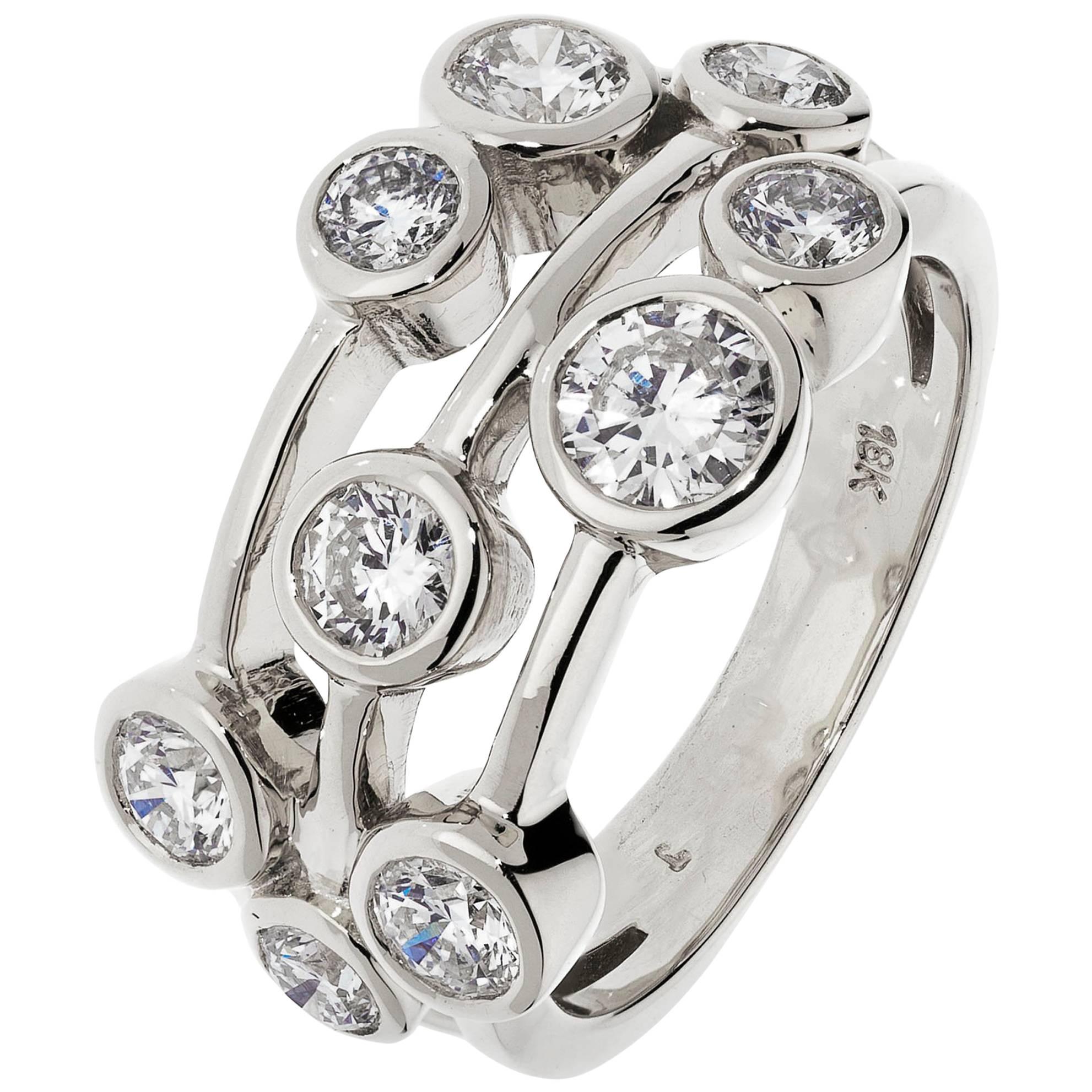 White Gold 1.50 Carat Contemporary Style Diamond Ring For Sale