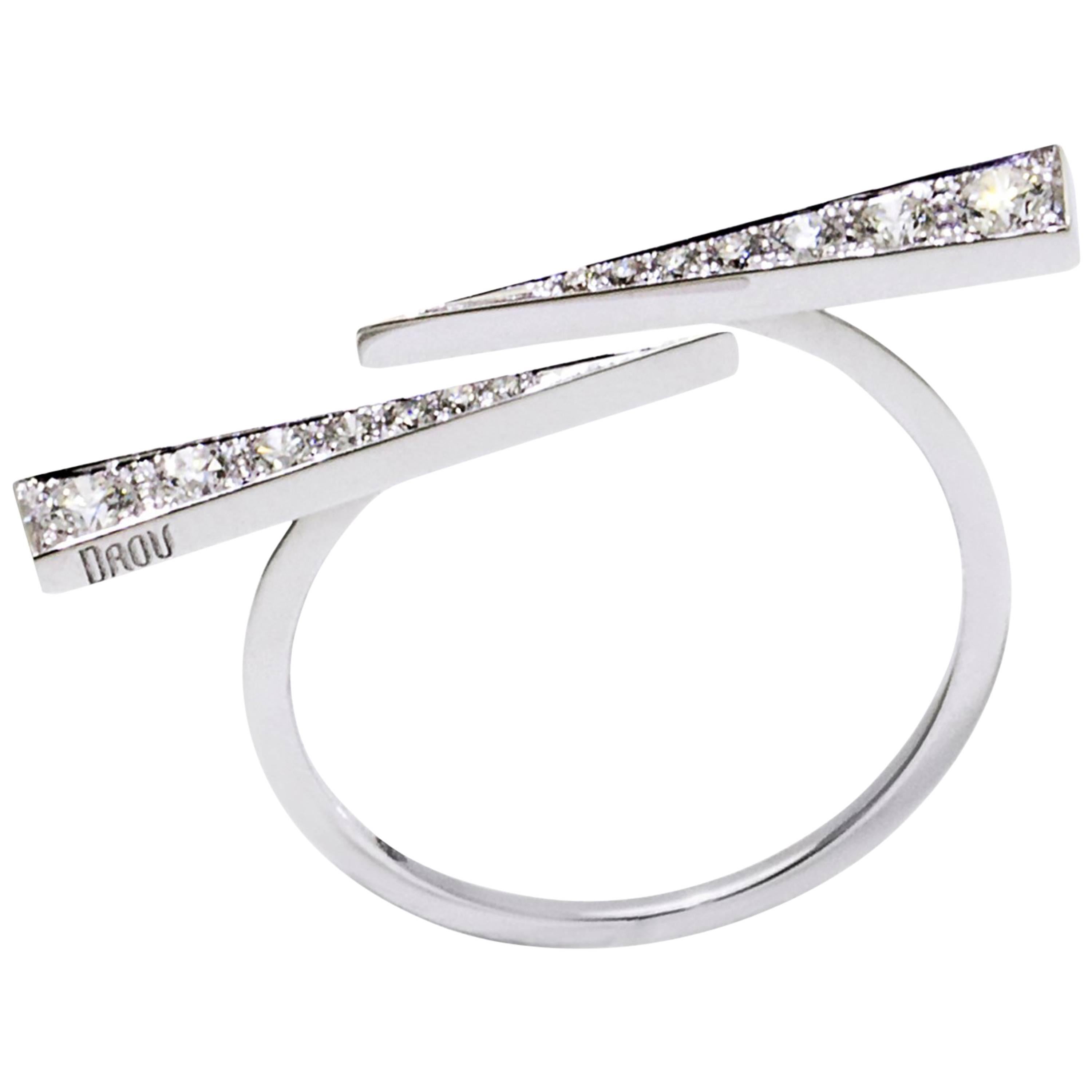 Daou Twin Diamonds and White Gold Ring  For Sale