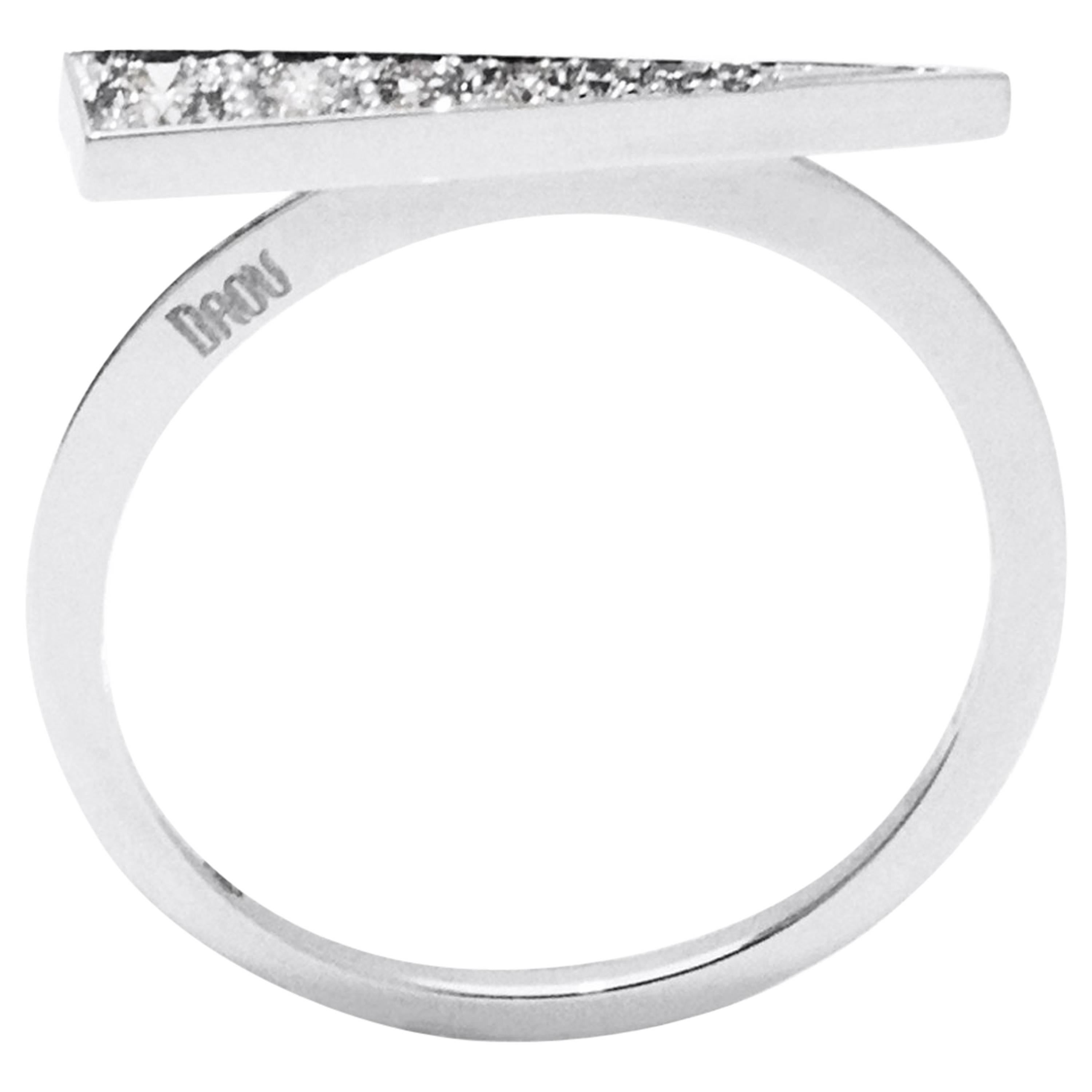 Daou Spark Ring in Diamonds and White Gold, Dynamic and Delicate Modern Design For Sale