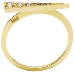 Daou Spark Ring in Diamonds and White Gold, Dynamic and Delicate Modern Design