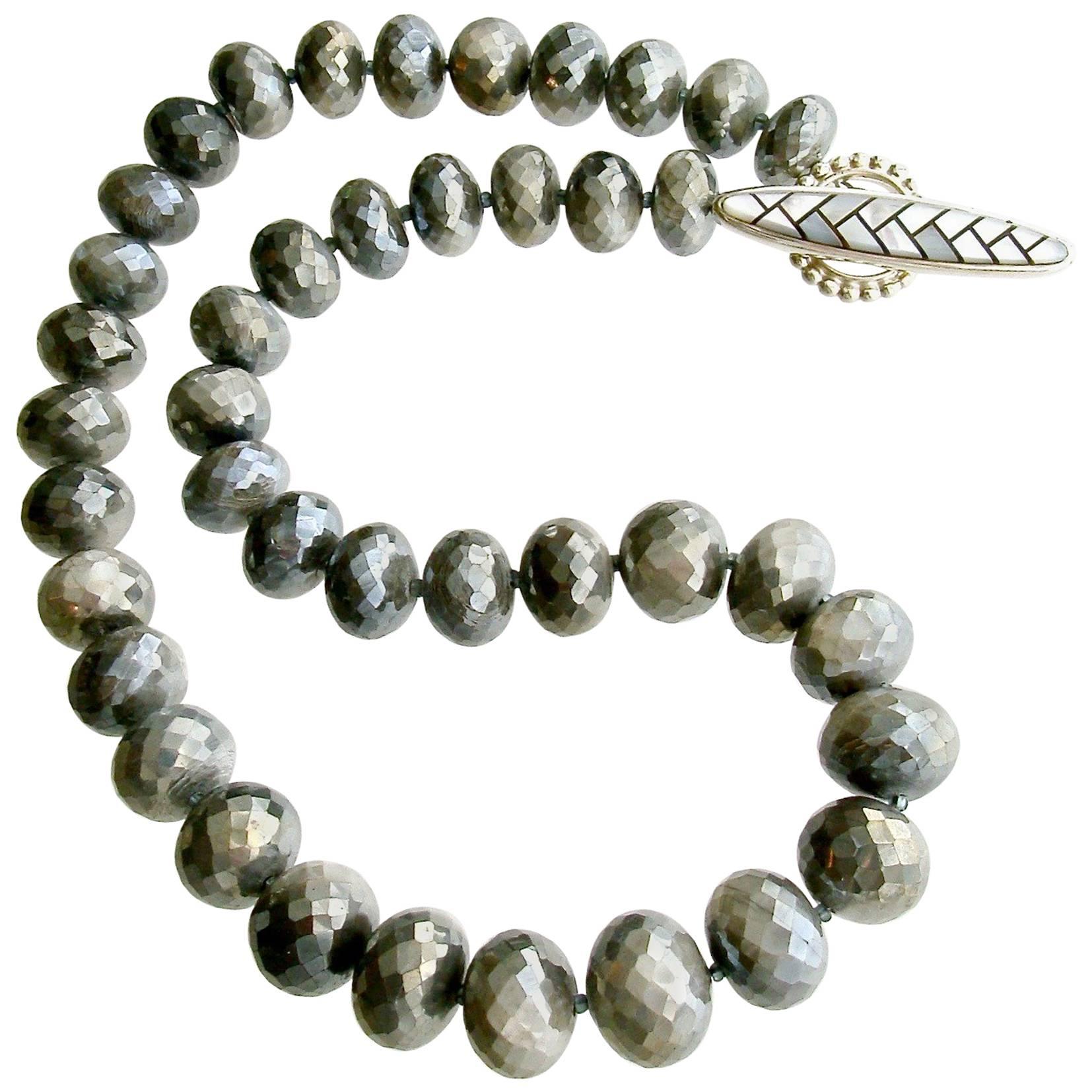 Mystic Grey Moonstone Graduated Choker Necklace