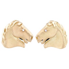 Boutons de manchette cheval en or