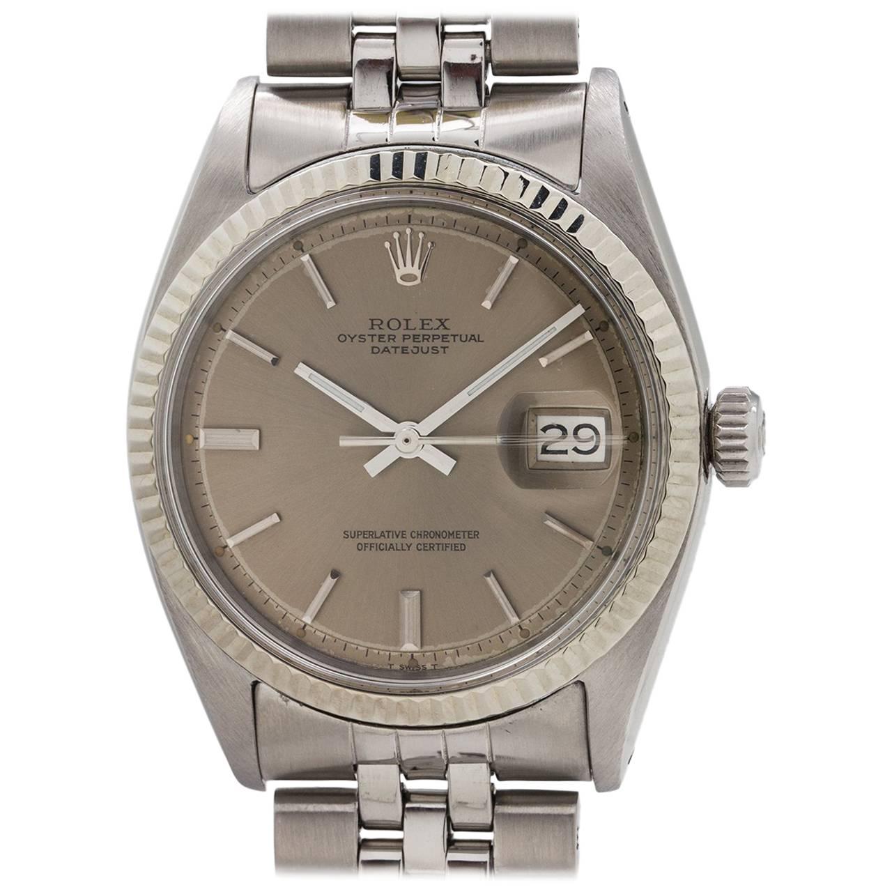 Rolex Stainless Steel & White Gold Datejust Automatic Wristwatch, circa 1968