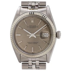 Vintage Rolex Stainless Steel & White Gold Datejust Automatic Wristwatch, circa 1968