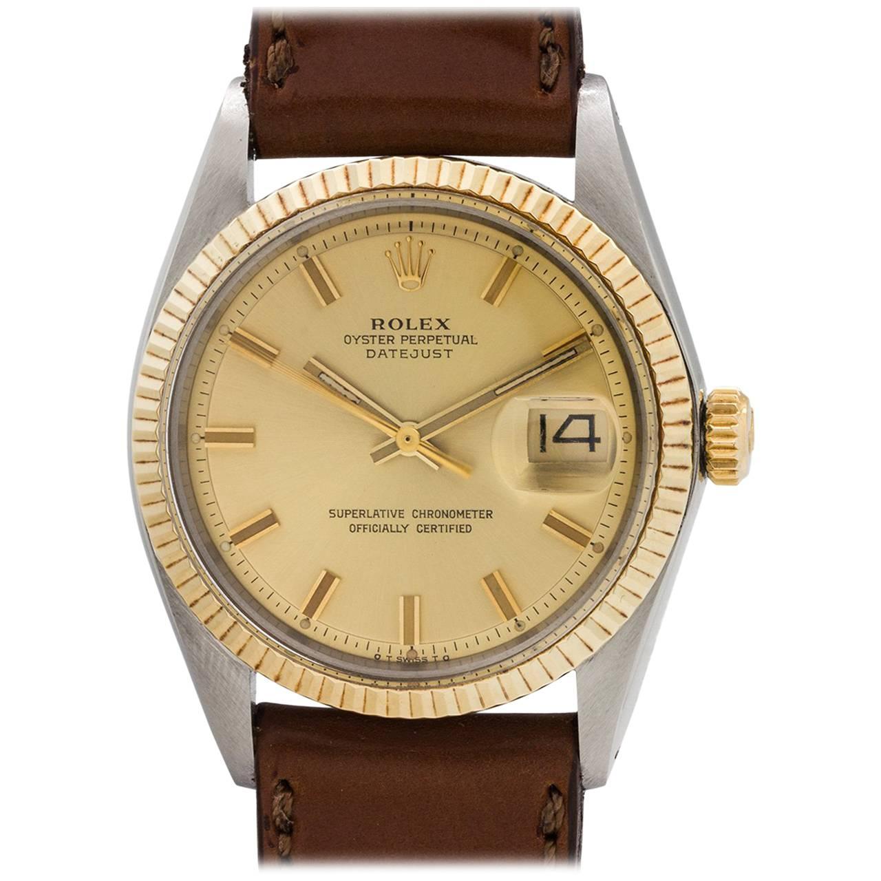Rolex Yellow Gold Stainless Steel Datejust Automatic Wristwatch, circa 1973