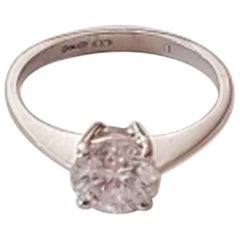 1 Carat Round Brilliant Diamond Solitaire Engagement Ring
