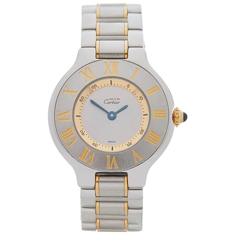 Cartier Ladies Yellow Gold Stainless Steel Must de Cartier 21 Quartz Wristwatch