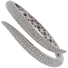 Roberto Coin Diamond Gold Cobra Snake Bangle Bracelet