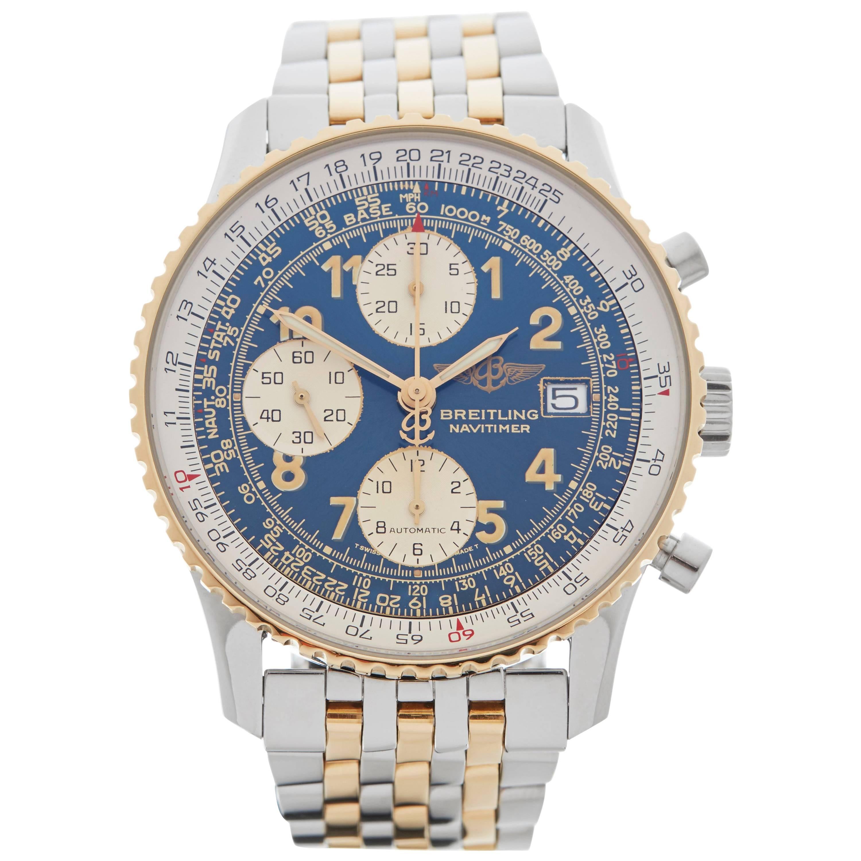 Breitling Yellow Gold Stainless Steel Navitimer Automatic Wristwatch, 2000