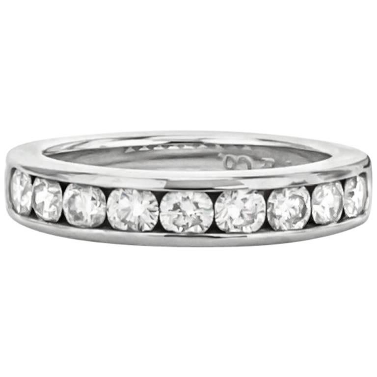 Tiffany 
Co. Platinum Diamond Channel Set Band For Sale