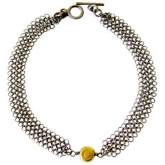 Allison Stern Sterling Silver with Gold Bead Bracelet