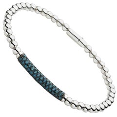 Carlos Udozzo 18 Karat White Gold, Rhodium Plated, 68 Blue Diamonds Bracelet