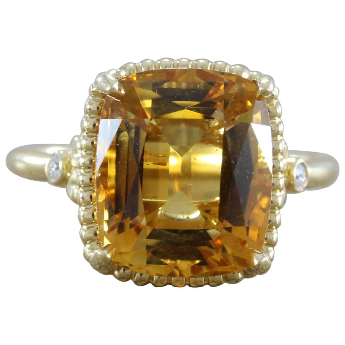 Tiffany & Co. Citrine Diamond Gold Cocktail Ring