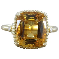 Tiffany & Co. Citrine Diamond Gold Cocktail Ring