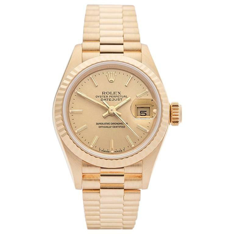 Rolex Ladies Yellow Gold Datejust Automatic Wristwatch Ref 69178, 1987