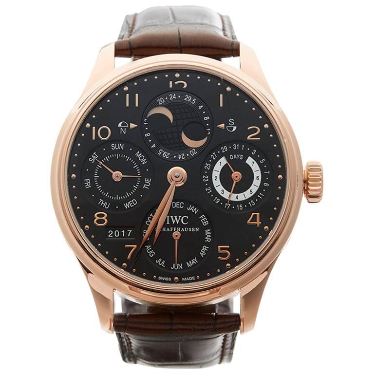 IWC Rose Gold Portuguese Perpetual Calendar Automatic Wristwatch, 2008